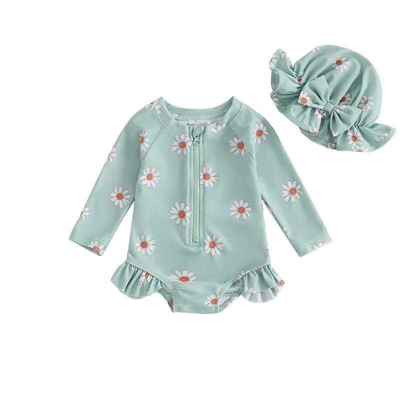 Fato de Banho Menina – Floral com Proteção UV 🌸☀️.