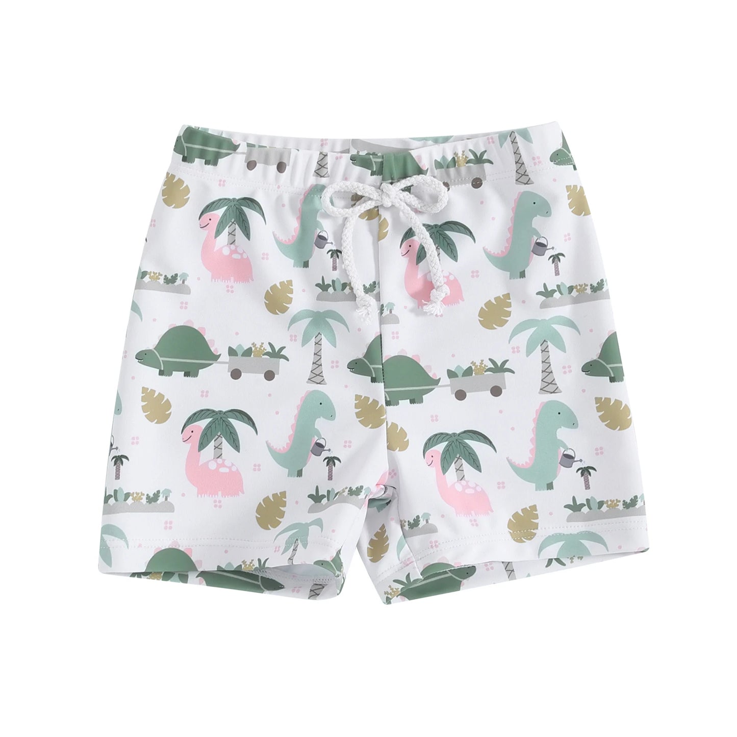 Fato de Banho Menino – Dinossauro & Praia Tropical 🦕🌴.