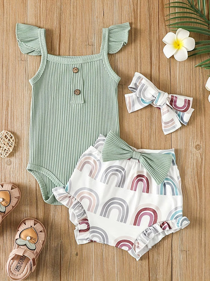 Conjunto Bebé Menina 3 Peças Verão