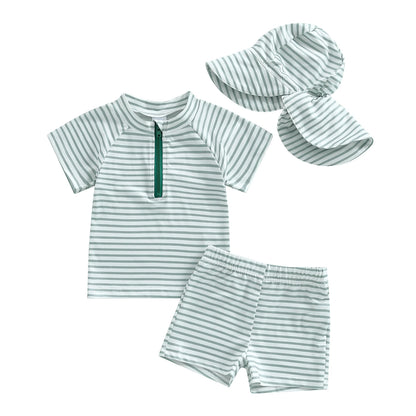Conjunto Praia Menino – Proteção UV às Riscas 🌊.
