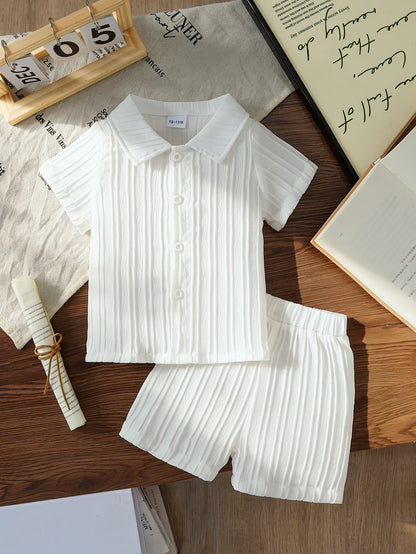 Conjunto Menino – Camisa Texturizada & Calção ☀️