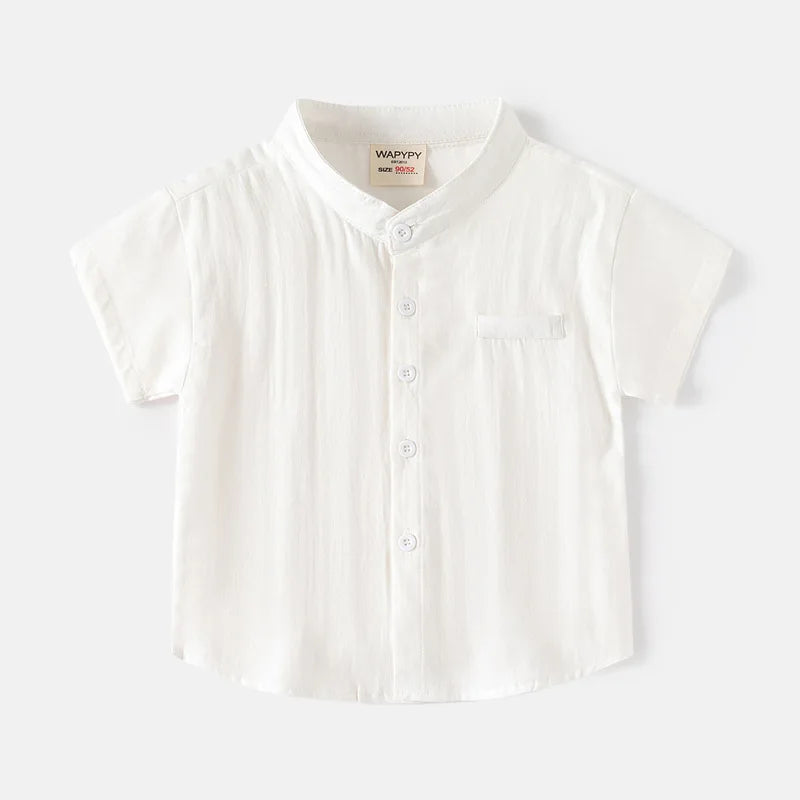 Camisa Menino – Algodão Branco Essencial 🤍