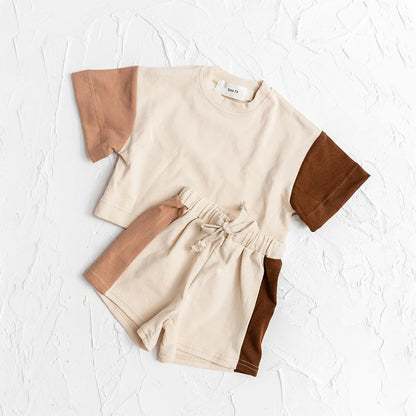 Conjunto Infantil Patchwork – Algodão Leve ☀️.