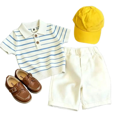Conjunto Menino Polo às Riscas