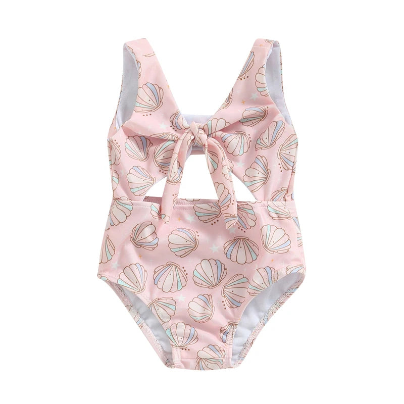 Fato de Banho Menina – Floral & Conchas de Verão 🐚.