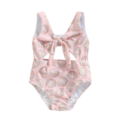 Fato de Banho Menina – Floral & Conchas de Verão 🐚.