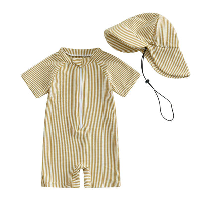 Fato de Banho Infantil – Riscas & Proteção UV ☀️.