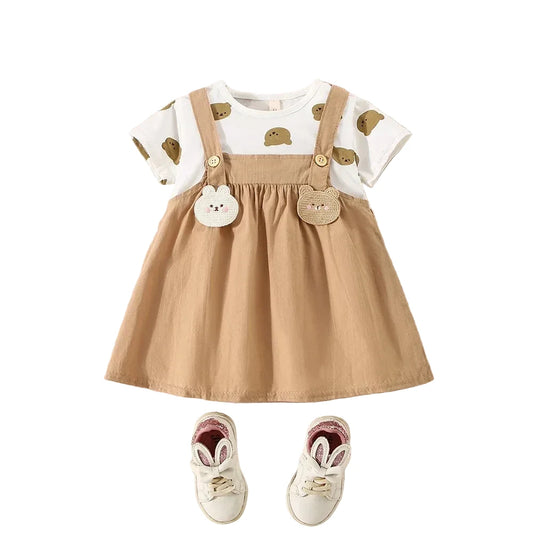 Vestido Bebé Menina – Estampa Animal Delicada 🐻.