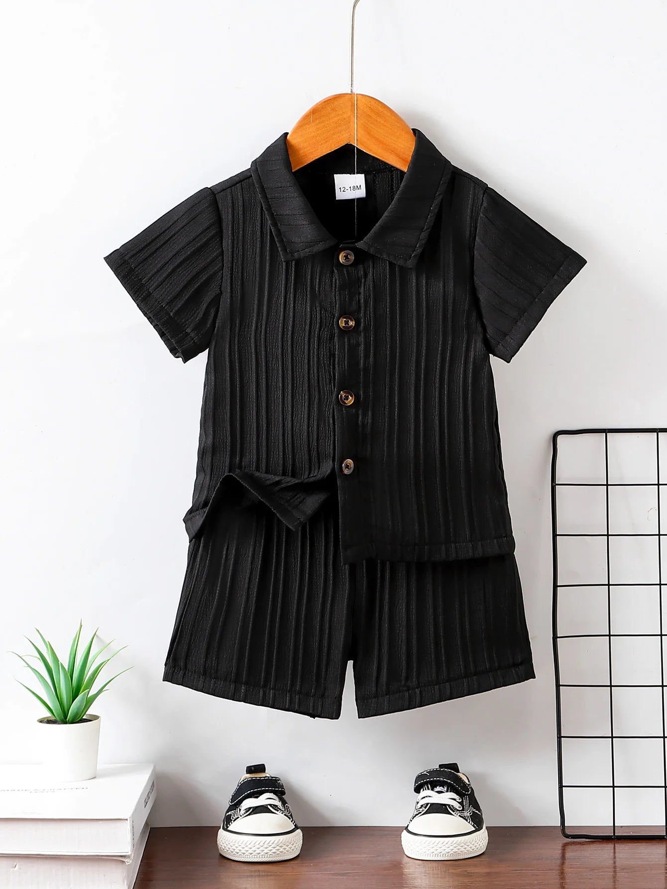 Conjunto Menino – Camisa Texturizada & Calção ☀️