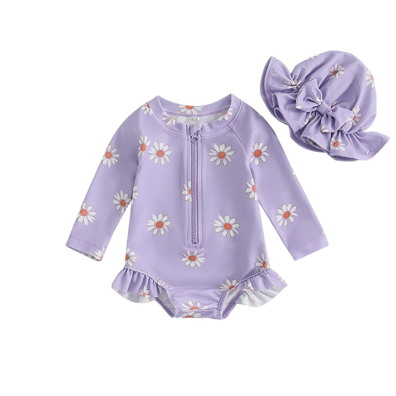 Fato de Banho Menina – Floral com Proteção UV 🌸☀️.