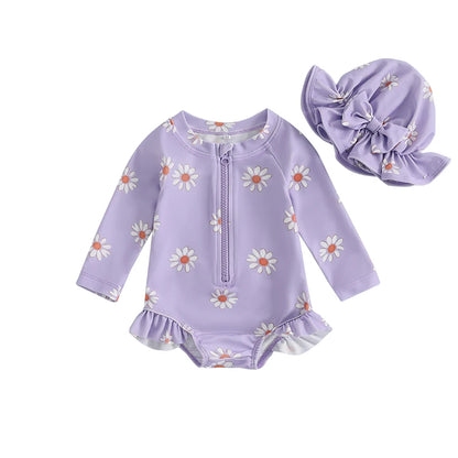 Fato de Banho Menina – Floral com Proteção UV 🌸☀️.