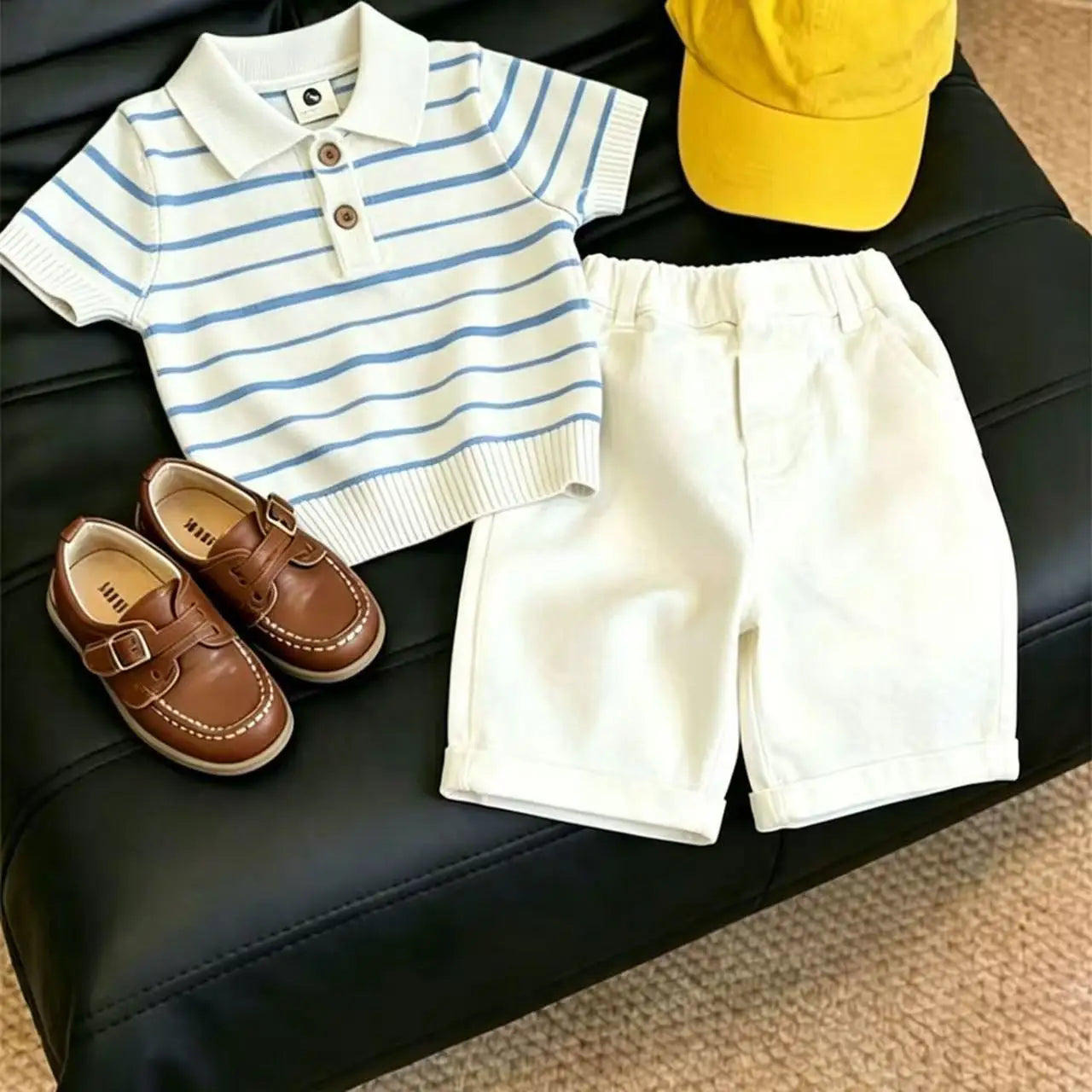 Conjunto Menino Polo às Riscas