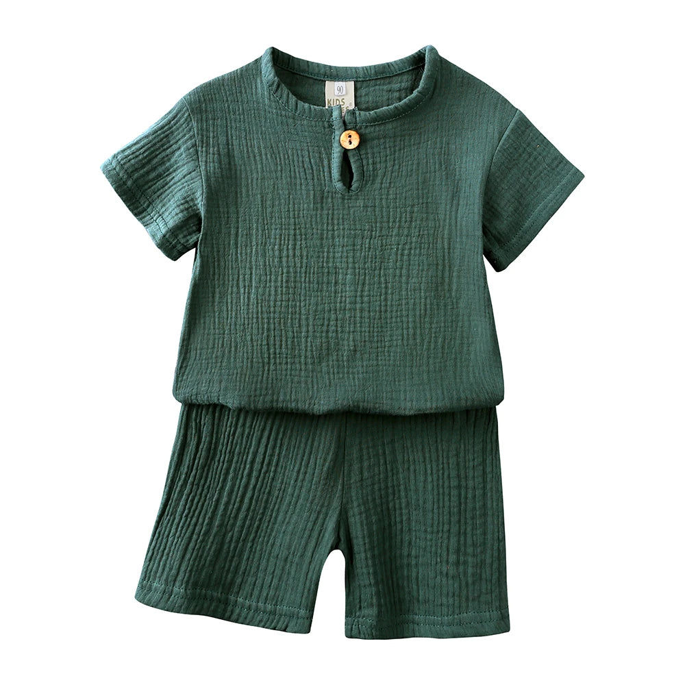 Conjunto Criança – Algodão & Linho Leve 🌿.