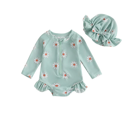 Fato de Banho Menina – Floral com Proteção UV 🌸☀️.
