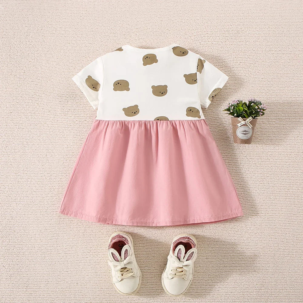 Vestido Bebé Menina – Estampa Animal Delicada 🐻.