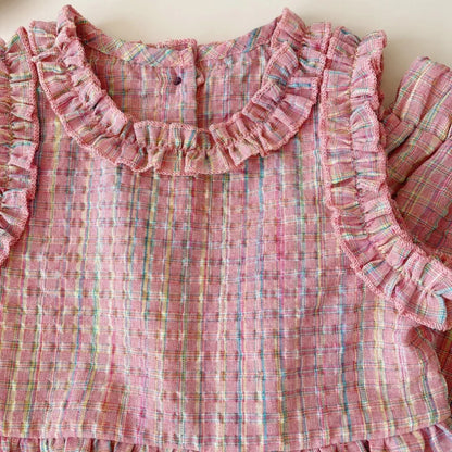 Conjunto Menina – Xadrez de Verão 🌸.