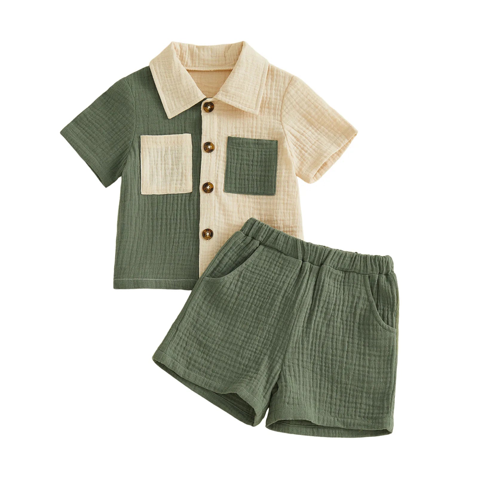 Conjunto Menino – Camisa & Calções Bicolor ☀️.