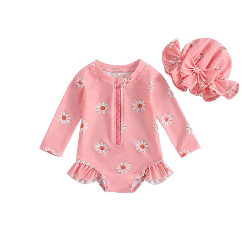 Fato de Banho Menina – Floral com Proteção UV 🌸☀️.