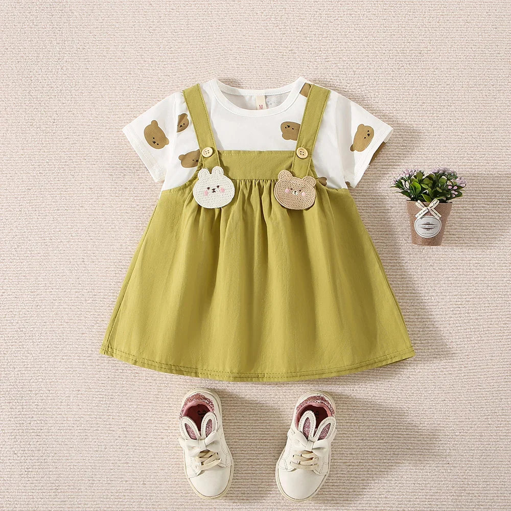 Vestido Bebé Menina – Estampa Animal Delicada 🐻.