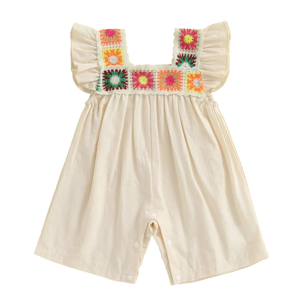 Body Bebé Menina Floral Bordado