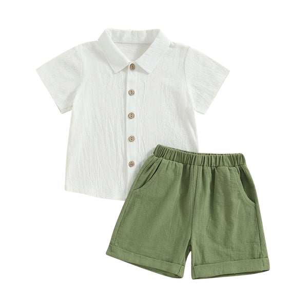 Conjunto Bebé Menino Algodão e Linho