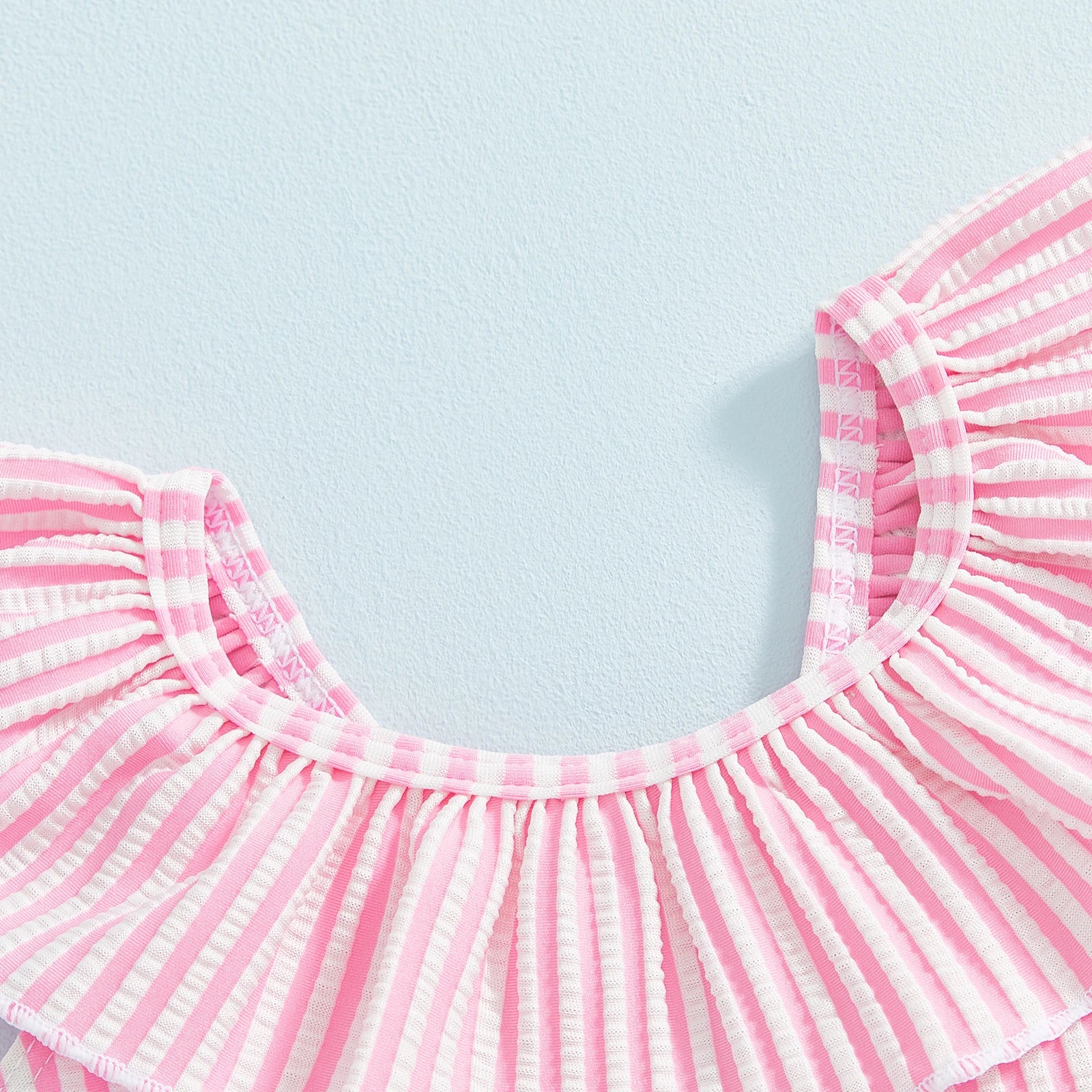 Citgeett Summer Kids Toddler Girl Swimsuit Stripes Print Ruffle Sleeveless Skirt Bathing Suit Swimwear Clothes.