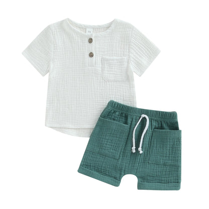 Conjunto Bebé Menino às Riscas.