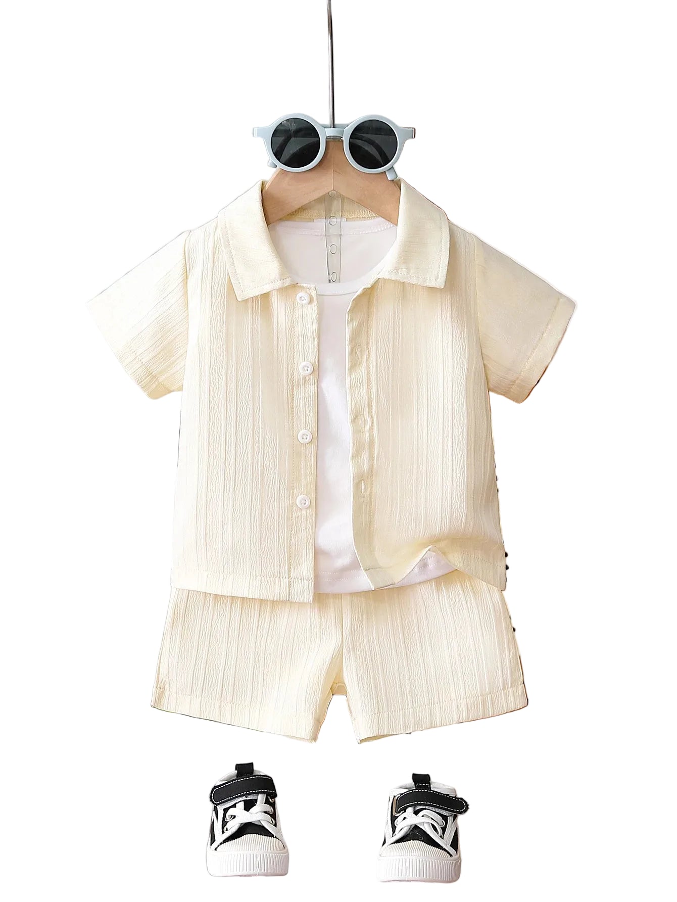 Conjunto Menino – Camisa Texturizada & Calção ☀️