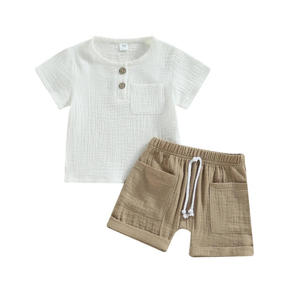 Conjunto Bebé Menino às Riscas.