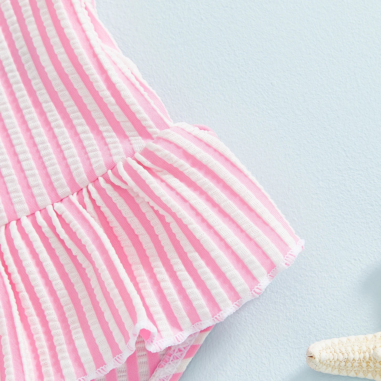 Citgeett Summer Kids Toddler Girl Swimsuit Stripes Print Ruffle Sleeveless Skirt Bathing Suit Swimwear Clothes.