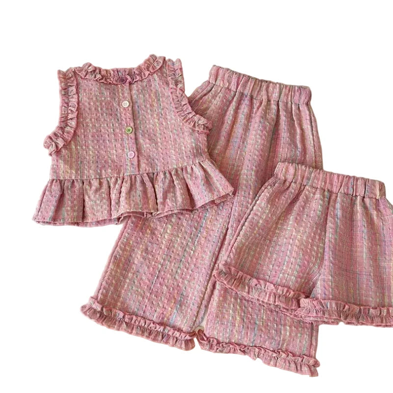 Conjunto Menina – Xadrez de Verão 🌸.