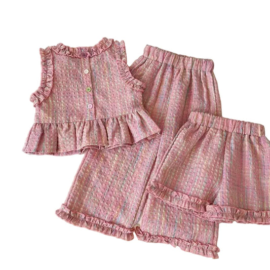 Conjunto Menina – Xadrez de Verão 🌸.